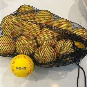 GoSports Soft Foam Yellow Baseballs with Mesh Bag